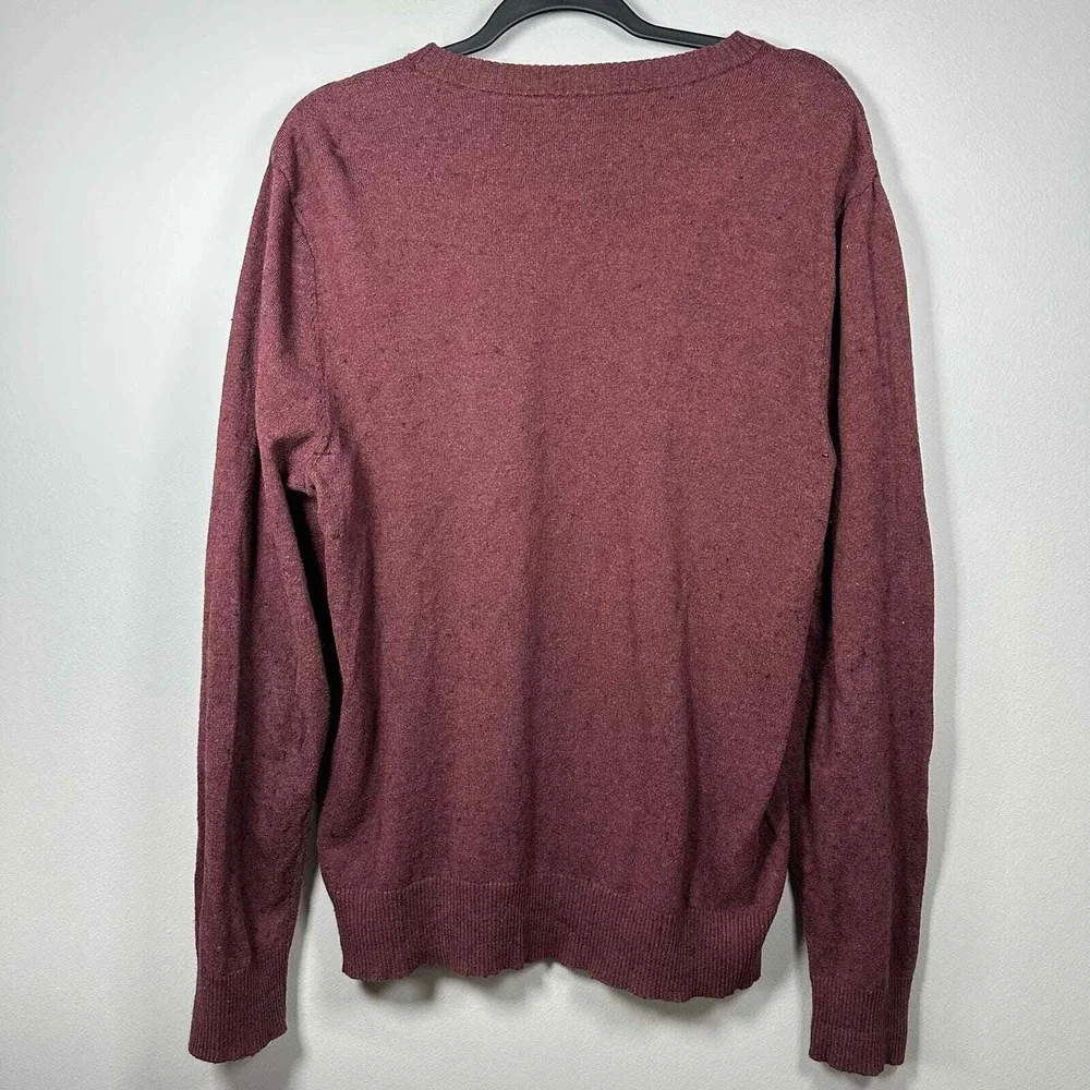 The North Face Medium Sweater Burgundy Long Sleeve Crew Neck Cotton Wool Knit